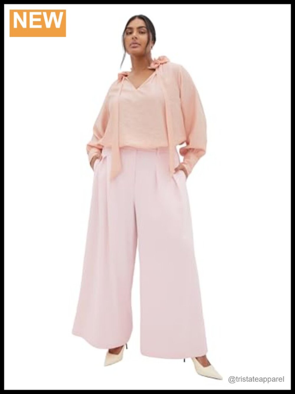 Women's Plus Size Blouse Long Sleeve Tie Neck Balloon Sleeve